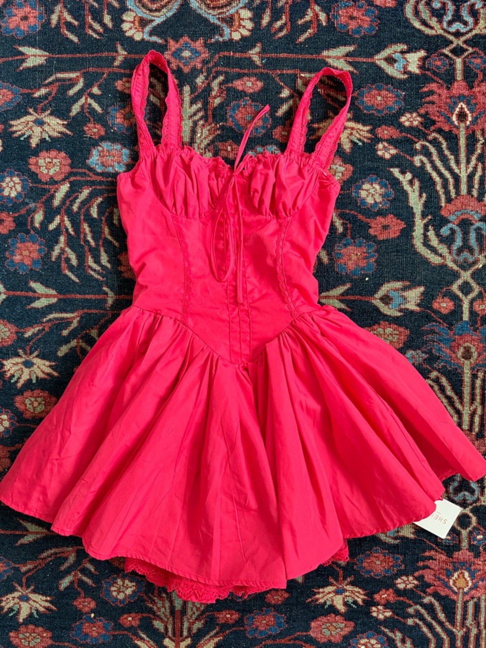 SHEIN Hot Pink Mini Dress with Sweetheart Bodice